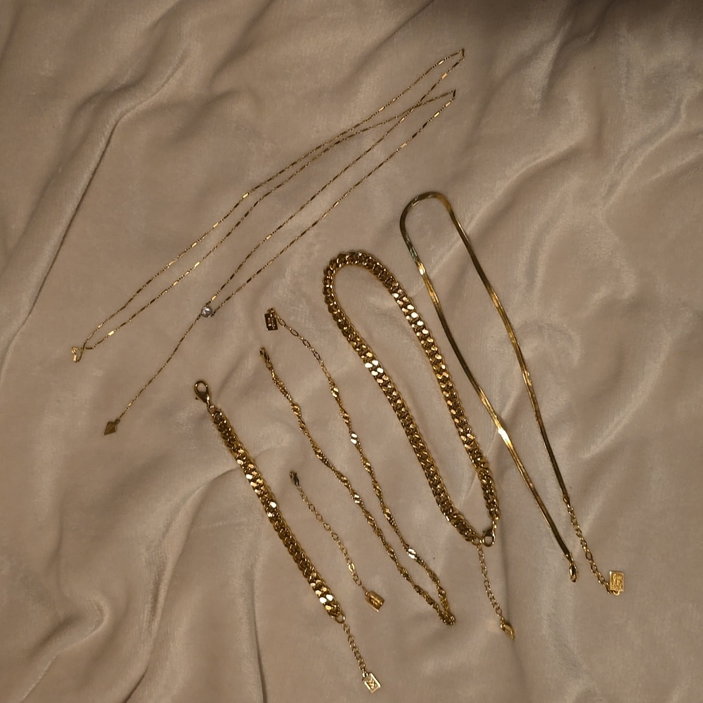 Various Miranda Frye Necklaces Cuban Link Harringbone